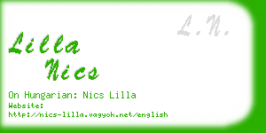 lilla nics business card